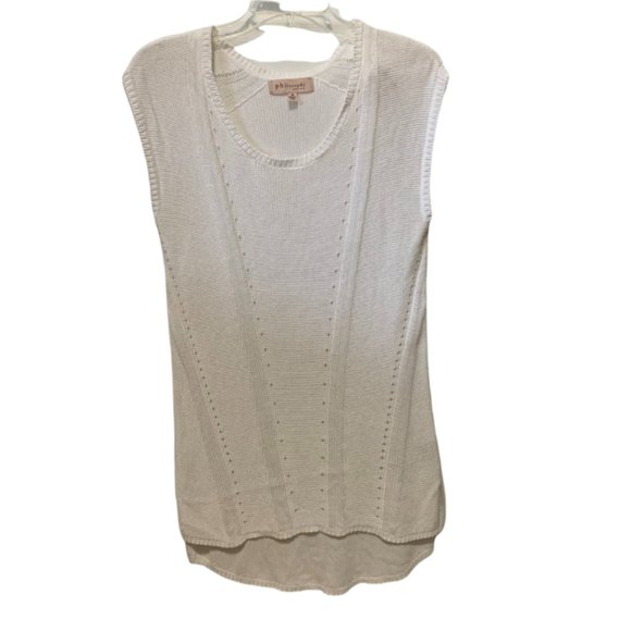 Philosophy Tops - Philosophy Open Weave High Low Sweater Tunic Medium